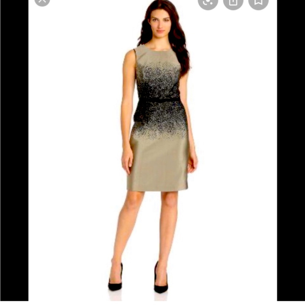 Halston Heritage Ombré Jacquard sleeveless dress